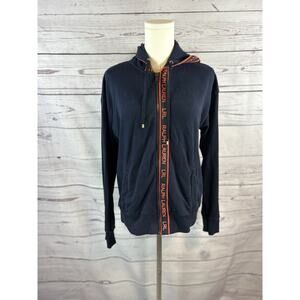 Lauren Ralph Lauren Hoodie Womens Small French Terry Full Zip Logo Trim